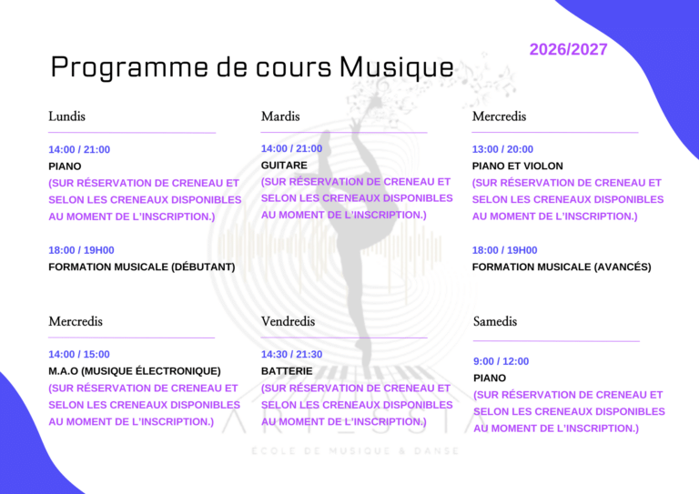 Planning Musique 2627